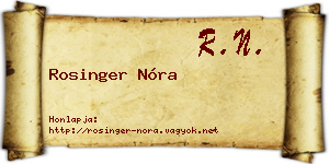 Rosinger Nóra névjegykártya