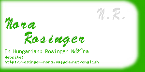 nora rosinger business card